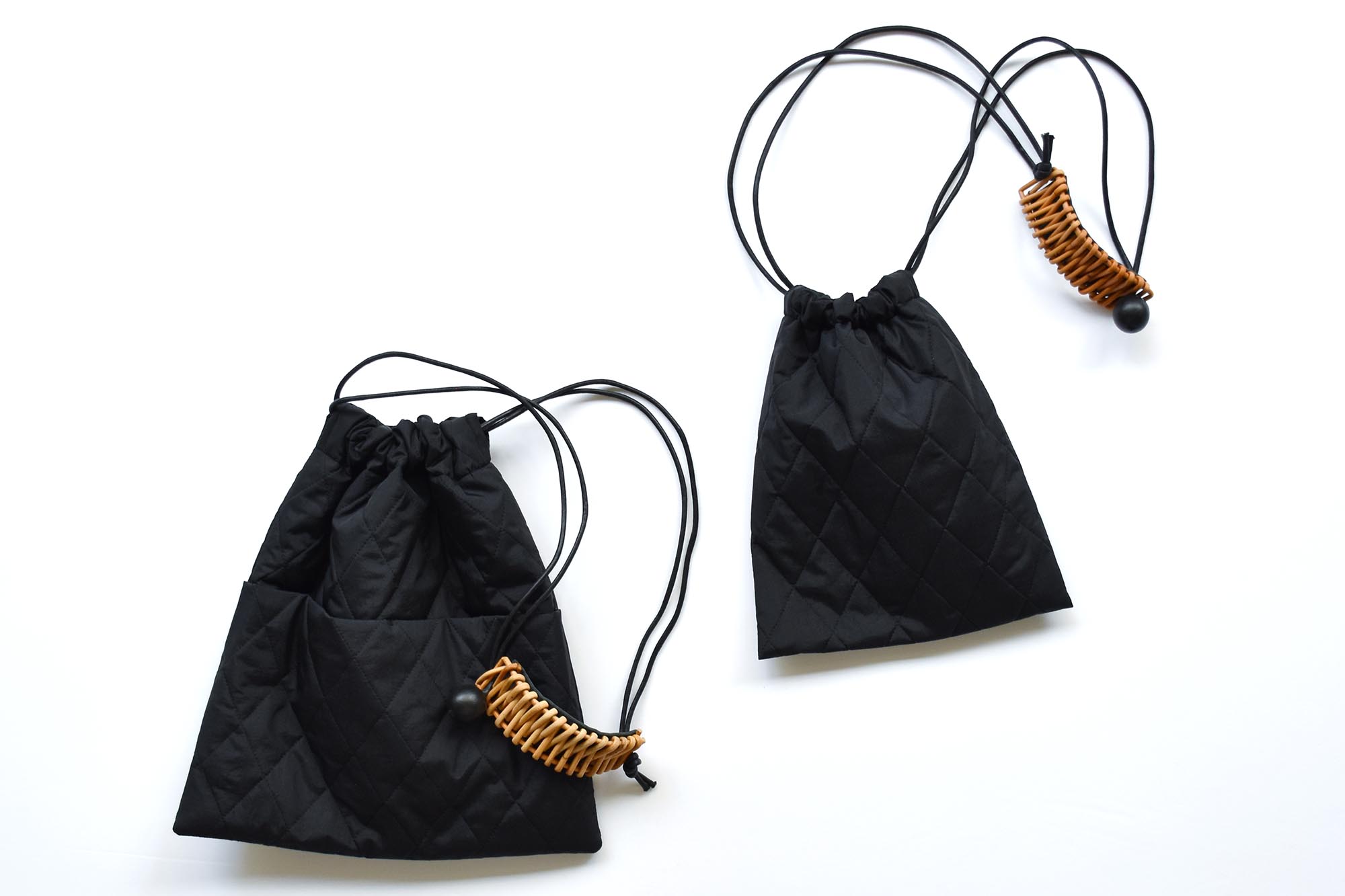 katayotakayama籐の巾着バッグ - 財布・ケース・小物入れ